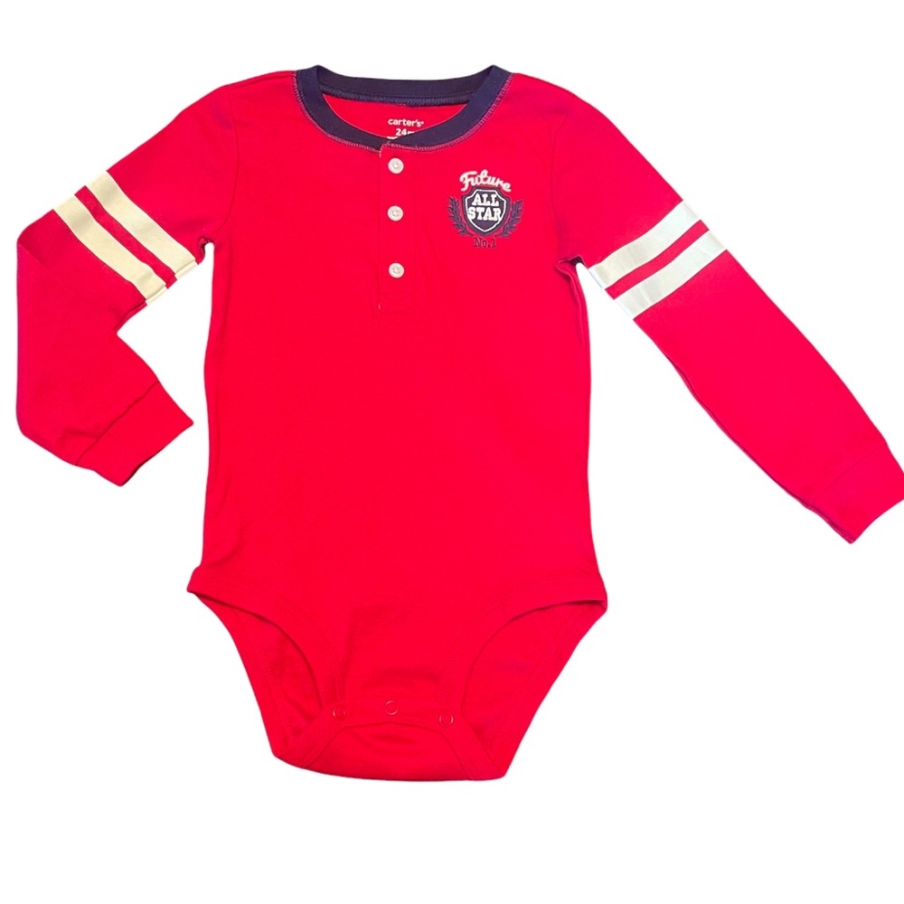 3/$25 Carter’s Long Sleeve Boys Graphic Red Onsie NWOT